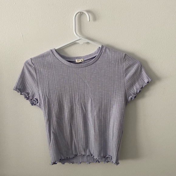 Garage Tops - GARAGE lavender waffle crop top
